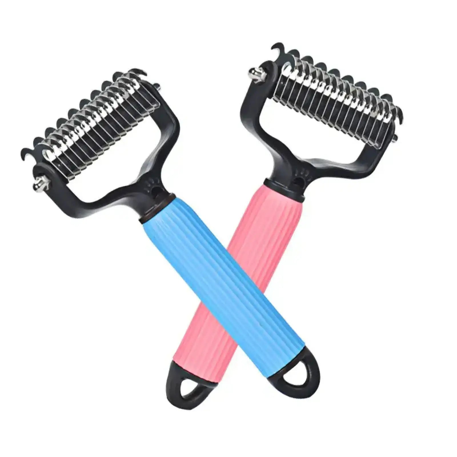 Pet Grooming Tool - Universal Detangling Comb for Dogs, Double-Sided Stainless Steel Design for Effective Shedding and Matted Hair Removal, Essential Daily Coat Maintenance Supplies.