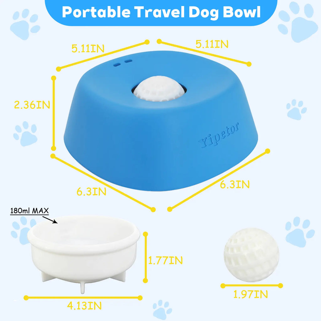 Yipetor Anti-Spill Slow Feeder Dog Bowl – Interactive Rolling Ball Licking Toy for Liquid Treats, Yogurt & Supplements