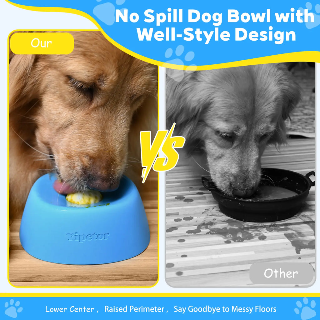 Yipetor Anti-Spill Slow Feeder Dog Bowl – Interactive Rolling Ball Licking Toy for Liquid Treats, Yogurt & Supplements