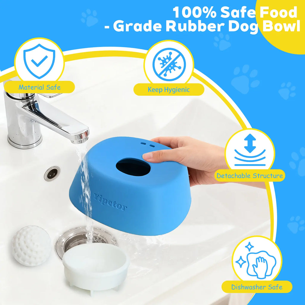 Yipetor Anti-Spill Slow Feeder Dog Bowl – Interactive Rolling Ball Licking Toy for Liquid Treats, Yogurt & Supplements