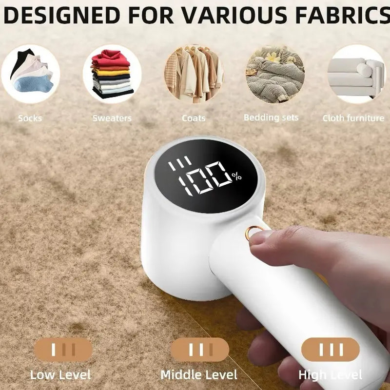Electric Pet Hair & Lint Remover – Portable Fabric Shaver and Clothes Defuzzer for Furniture, Carpets, and Garments