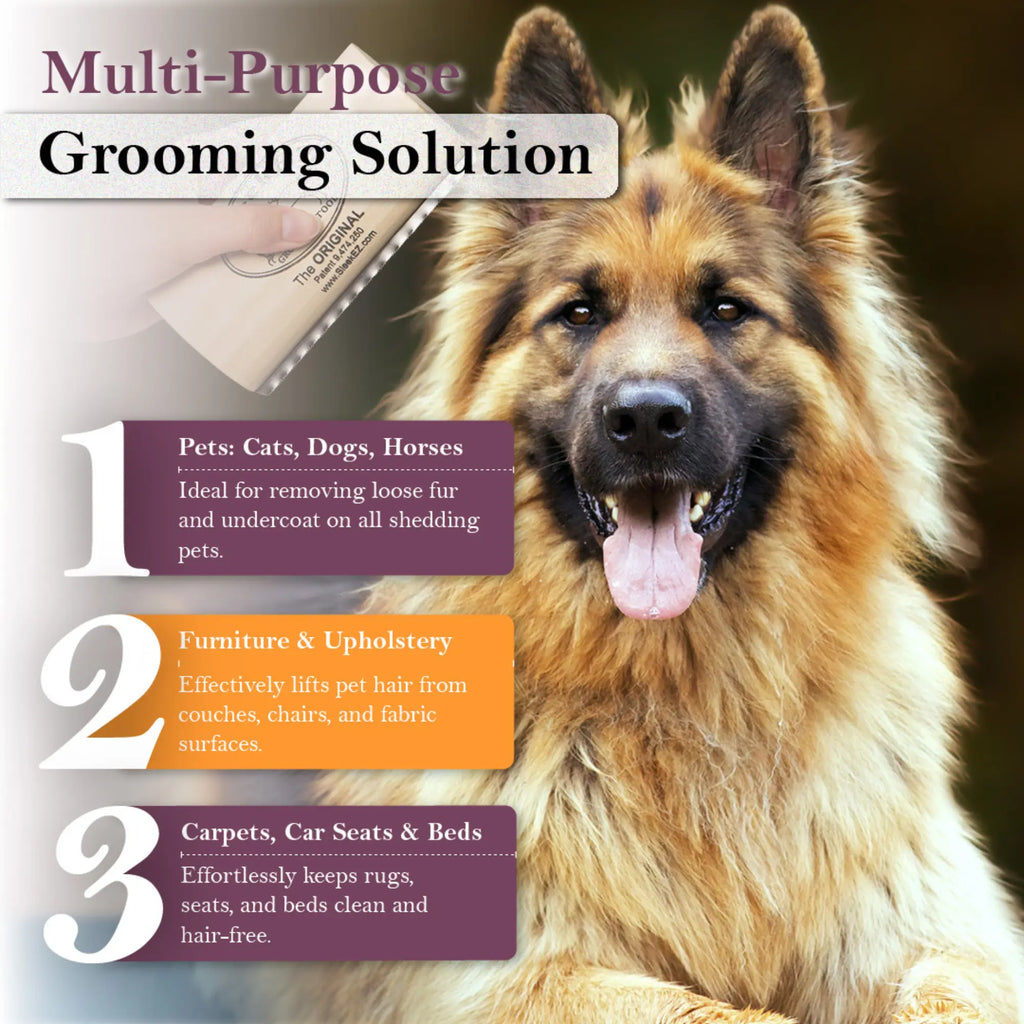 SleekEZ Professional Pet Deshedding Brush – Ultimate Undercoat Grooming Comb for Short & Long Haired Dogs