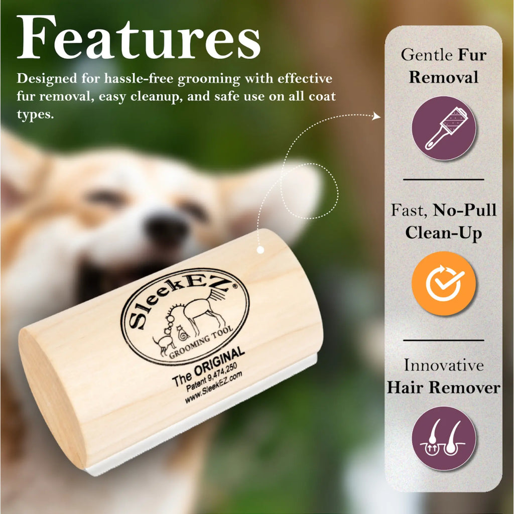 SleekEZ Professional Pet Deshedding Brush – Ultimate Undercoat Grooming Comb for Short & Long Haired Dogs