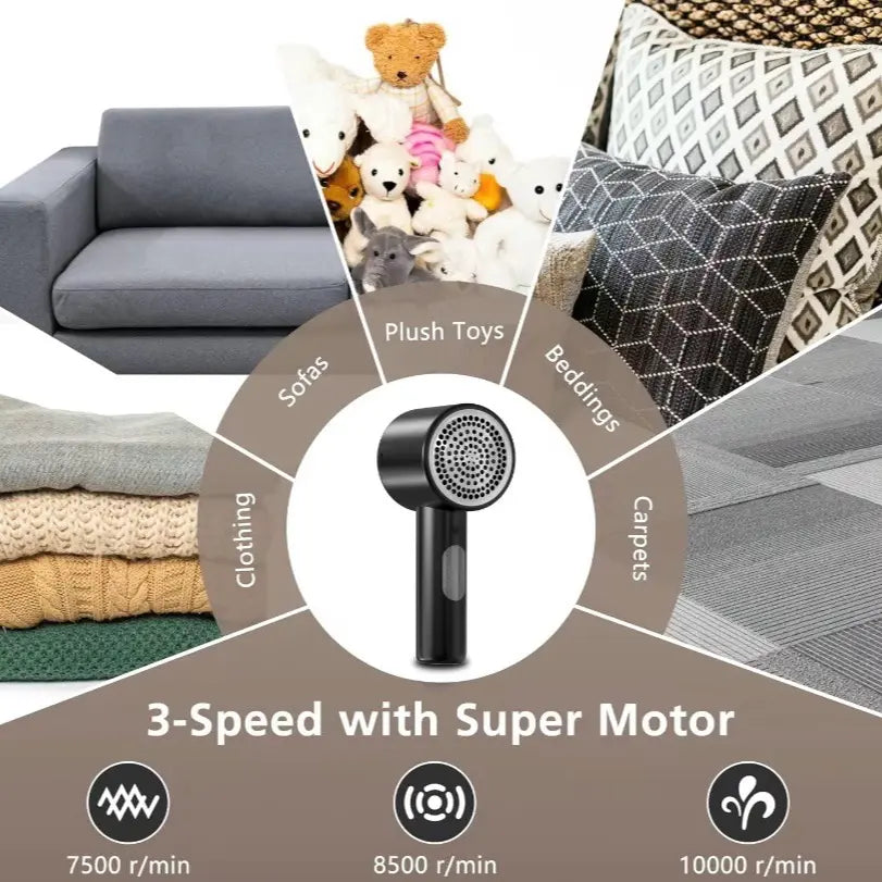 Electric Pet Hair & Lint Remover – Portable Fabric Shaver and Clothes Defuzzer for Furniture, Carpets, and Garments