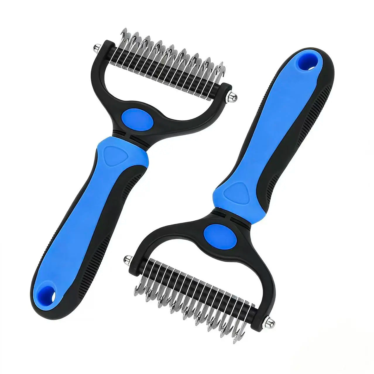 Professional Pet Dematting Rake – Undercoat Grooming Tool & Deshedding Brush for Long-Haired Dogs and Cats
